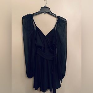 Size Large Black Chiffon Wrap Dress from Lucy in the Sky